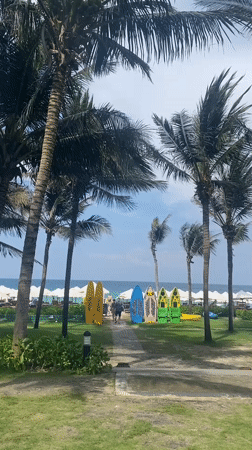 Morning scenes captured at Vietnam beach resort area