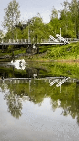 Flood aftermath footage mixed with unrelated natural and everyday scenes