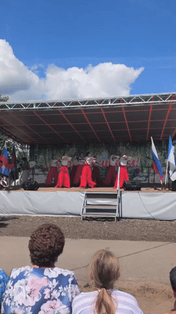 Folk dance performance by young girls in Kady Russia