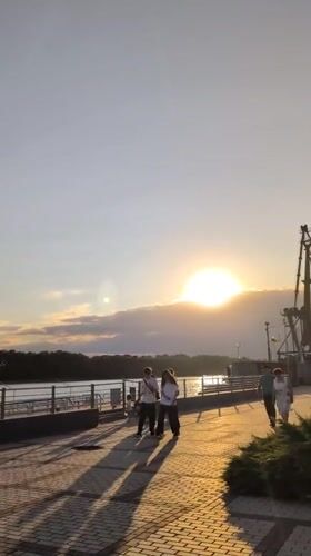 Golden hour across Izmail's riverfront, park, and city center