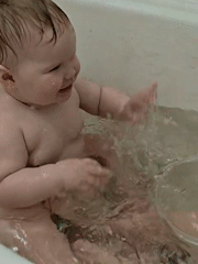 Baby's bath time documented in Chaikovsky home