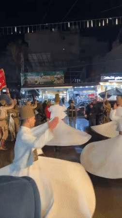 Damascus hosts nighttime Sufi celebration with traditional dancing, music