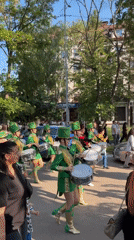 Parade with marching bands, majorettes celebrates in Cahul, Moldova