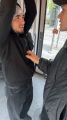 Two men observed on public transport in Strasbourg