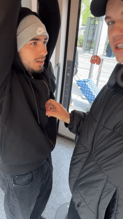 Two men observed on public transport in Strasbourg