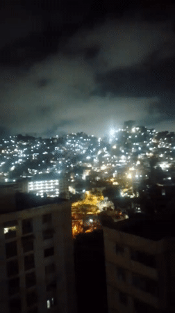 Pre-dawn Caracas cityscape captured from multiple high vantage points