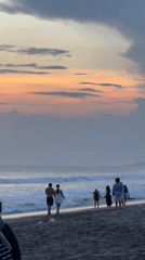 Sunset beach gathering observed in North Kuta, Indonesia