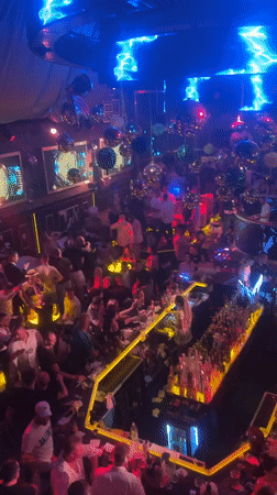 Packed nightclub scene captured in Pleven, Bulgaria