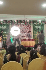 Wedding reception celebration captured in Mumbai hall