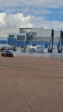 Drift cars throwing smoke in Tallinn, Estonia