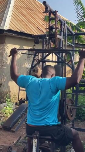 Makeshift outdoor gym in Akwanga sees serious morning training session