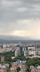 Dramatic storm clouds captured over Plovdiv cityscape Monday afternoon