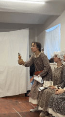 Theater rehearsal with period costumes documented in Moscow