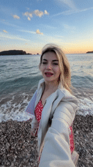 Woman's daily life documented across Budva, Montenegro locations