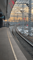 Evening commuter activity observed at Zelenograd train station