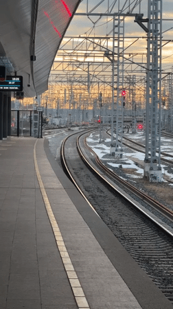 Evening commuter activity observed at Zelenograd train station