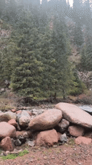 Morning landscape documentation in Kyrgyzstan's Jeti-Ögüz mountain region