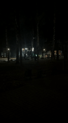 Night road construction crews work in Chaikovsky, Russia