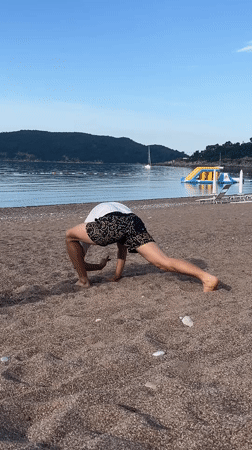 Morning beach activities observed in Boreti, Montenegro