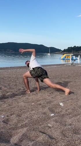 Morning beach activities observed in Boreti, Montenegro