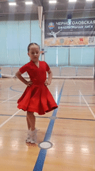 Children's ballroom dance competition held in Russian gymnasium