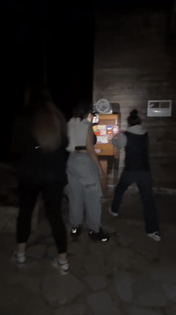 Night stroll and souvenir machine visit in Kyustendil, Bulgaria