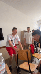 Bulgarian students engage in casual classroom antics during school day