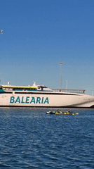Ferry and sailing yacht spotted in Dénia harbor