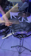 Drummer performs with fire element in Bulgarian restaurant