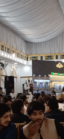 Traditional performer entertains crowd at Quetta cultural gathering