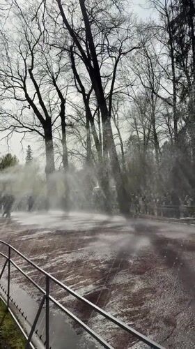 Spring day visitors enjoy fountains and sights at Peterhof Palace