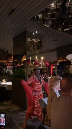 Traditional dancers perform candle-balancing show at Marrakesh restaurant