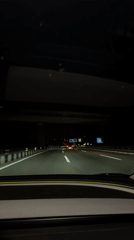 Nighttime highway traffic recorded near Mataró, Spain