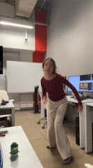 Woman dances, works at Mexico City office early morning
