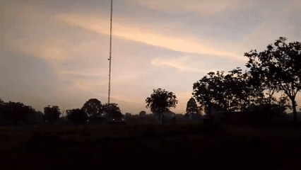 Radio tower observed at dawn in Bar Jirgi Summa