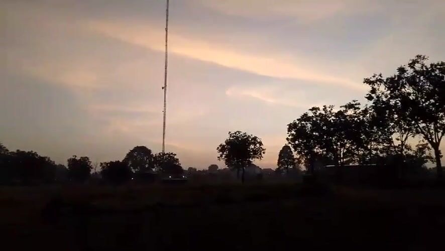 Radio tower observed at dawn in Bar Jirgi Summa