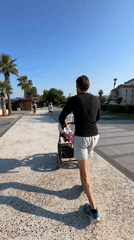 Early morning strollers and joggers active in Fethiye, Turkey