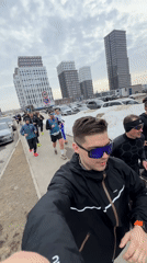 Morning runners jog through streets of Kazan, Russia