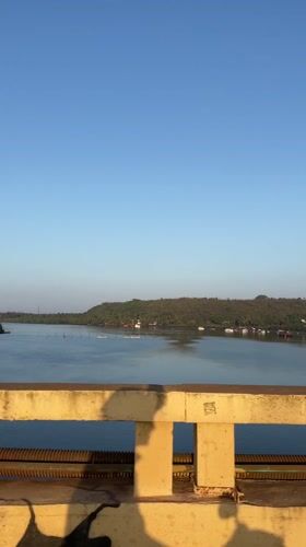 Bridge view captured over water in Morjim, India