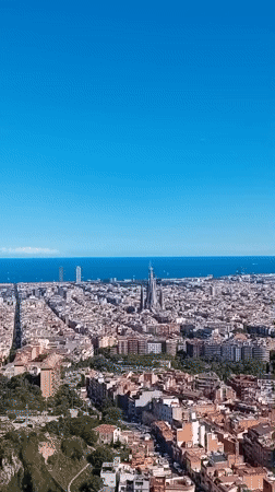 Elevated views of Barcelona captured from multiple vantage points