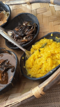 Traditional Sri Lankan meal documented at Polonnaruwa restaurant