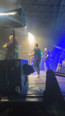 Band performs outdoor nighttime concert in Las Palmas, Spain
