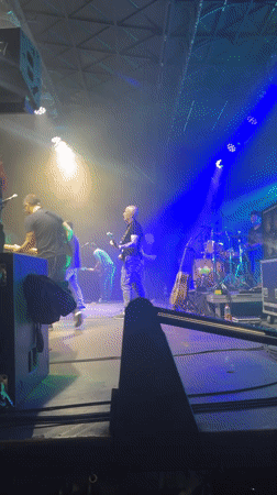 Band performs outdoor nighttime concert in Las Palmas, Spain
