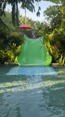 Children play at resort pool in Kuta, Indonesia