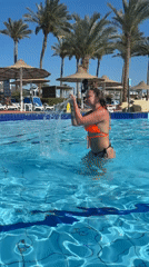 Swimmer spotted underwater in Egyptian pool