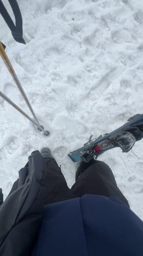 Skier records mountain resort activity in Hemsedal, Norway