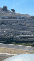 Cemetery hillside documented in early morning Jerusalem footage