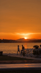 Sunset draws observers to Fethiye waterfront
