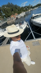 Selfie at a sun-drenched Asker marina on a summer day.