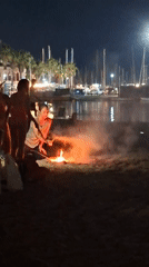 Bonfire night on the beach in Torrevieja, Noche de San Juan